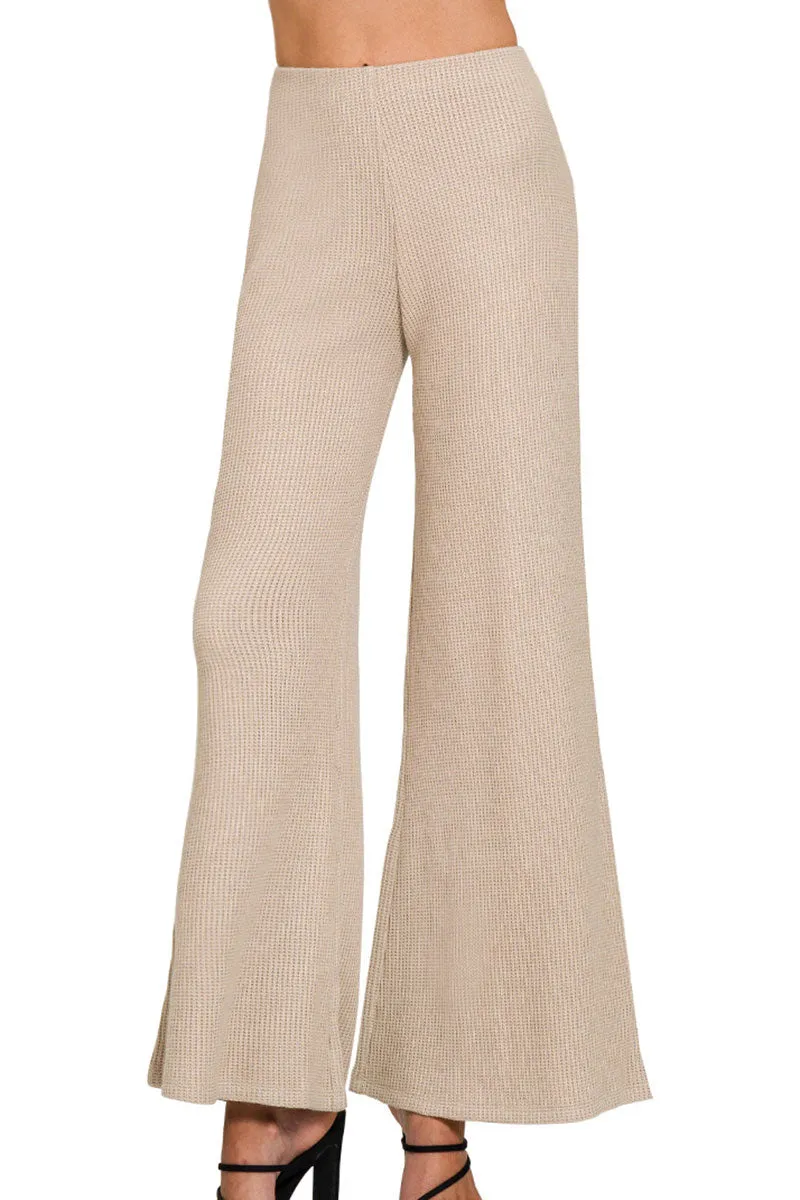 Double Take Light Mocha Knit Sweater Pants