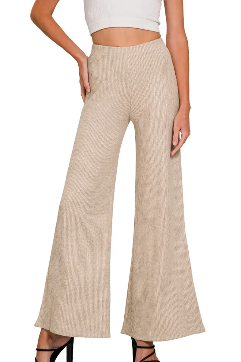 Double Take Light Mocha Knit Sweater Pants