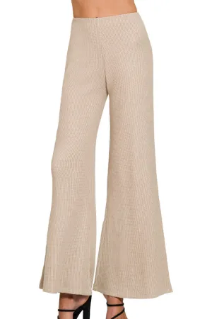 Double Take Light Mocha Knit Sweater Pants