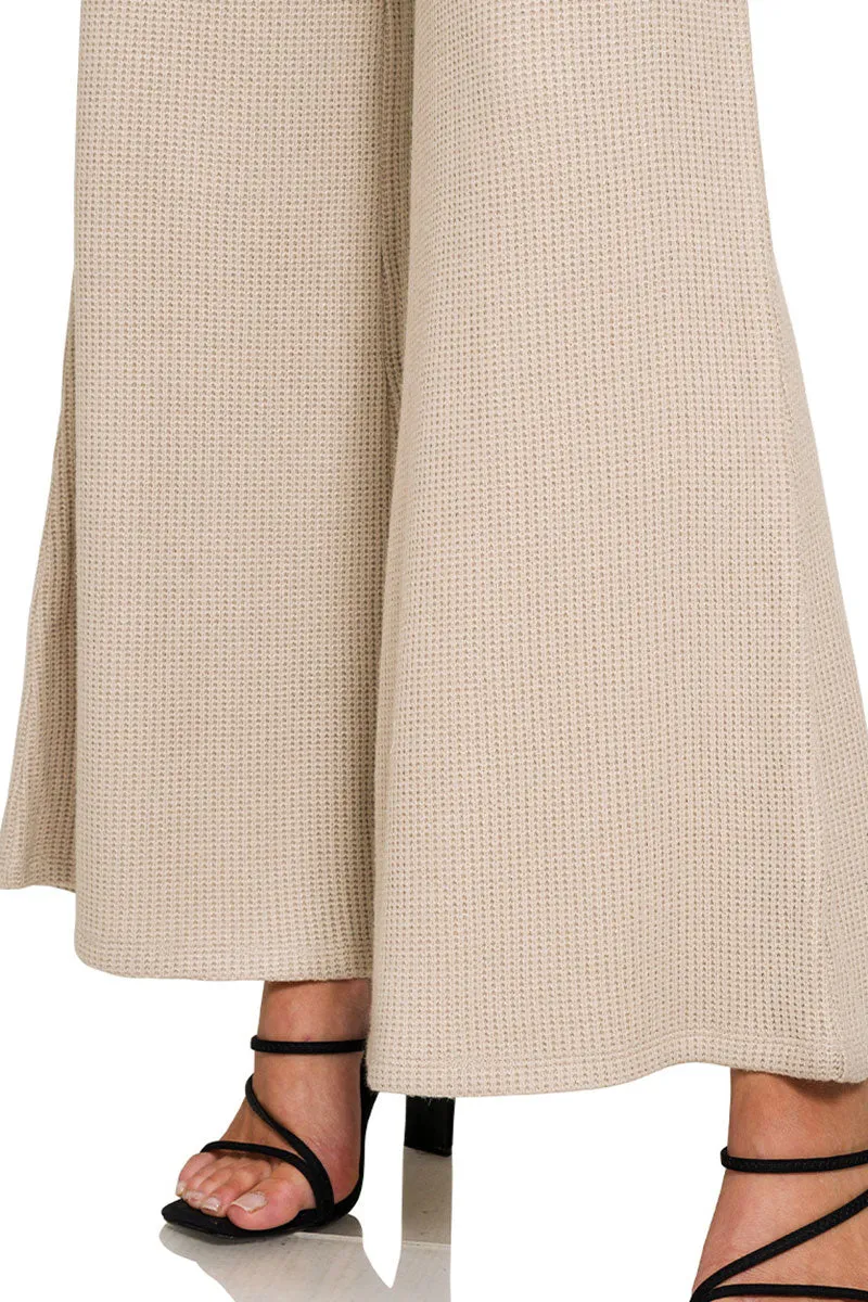 Double Take Light Mocha Knit Sweater Pants