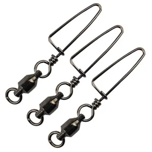 Easy Catch 10, 30 Pack High-Strength Fishing Ball Bearing Swivel with Coastlock Snap, Strong Welded Ring for Saltwater Fishing-18Lb to 350Lb (100% Copper Stainless Steel) (Size 6 6 (180lb) 30Pack)