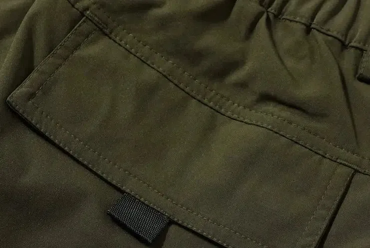 Elastic Waist Nylon Cargo Pants