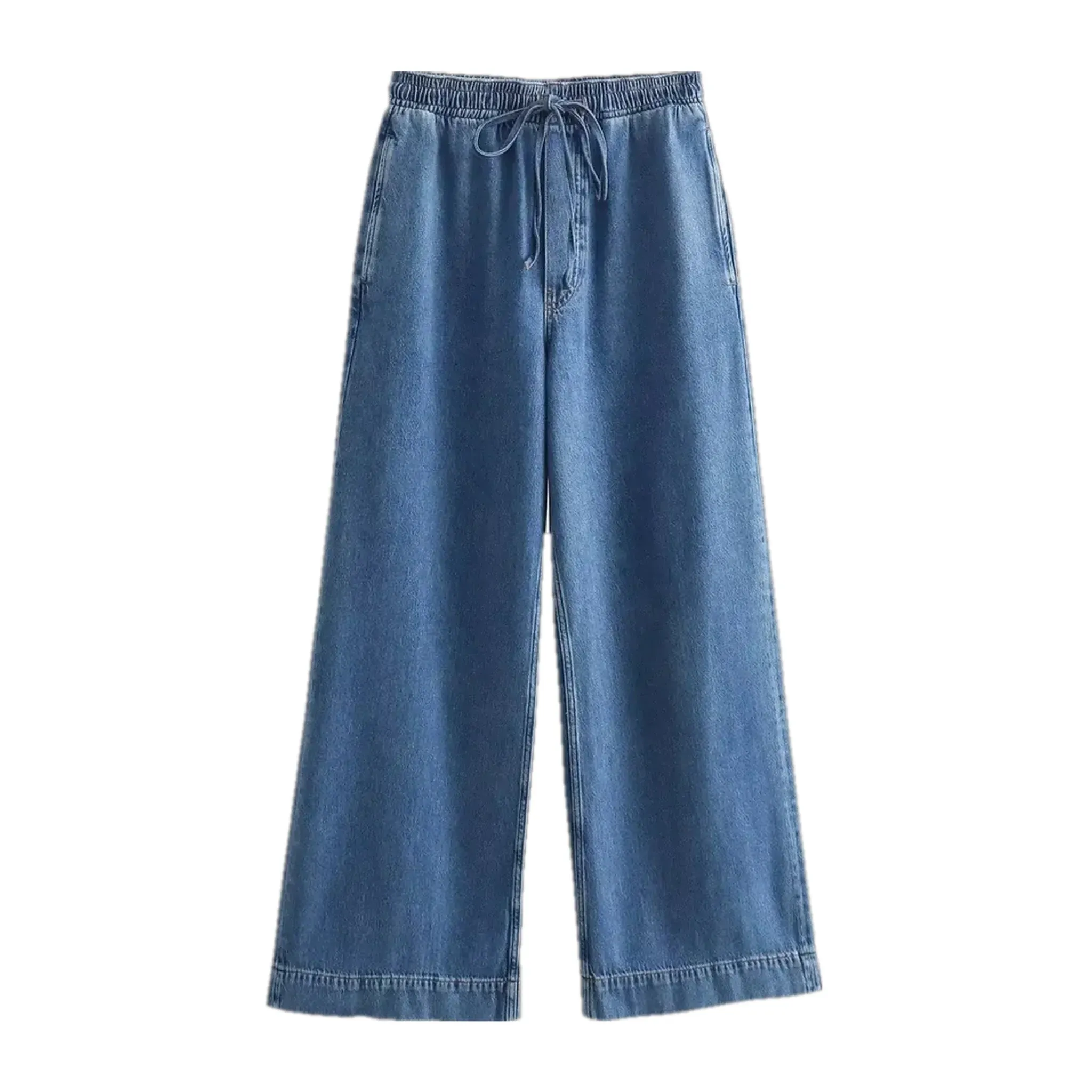 Elastic waistband fashion women's denim culottes