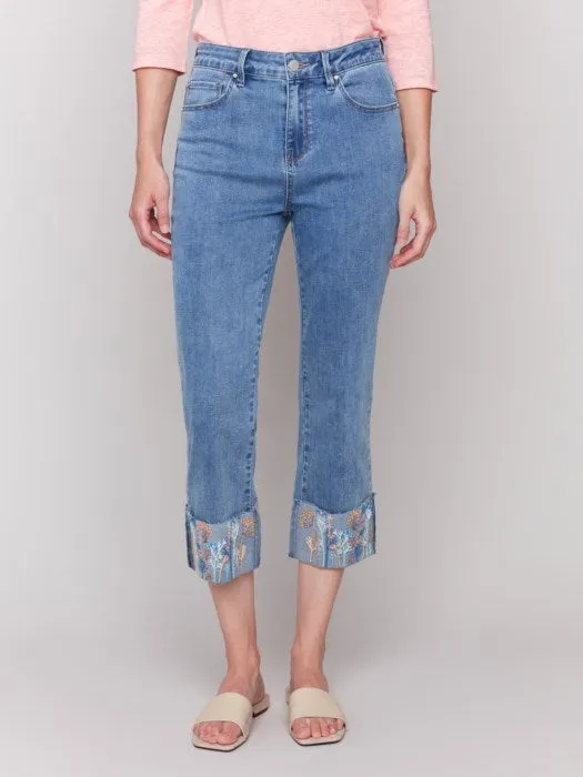 Embroidered Cuff Jean