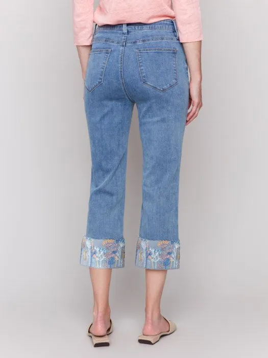 Embroidered Cuff Jean