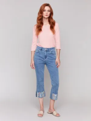 Embroidered Cuff Jean