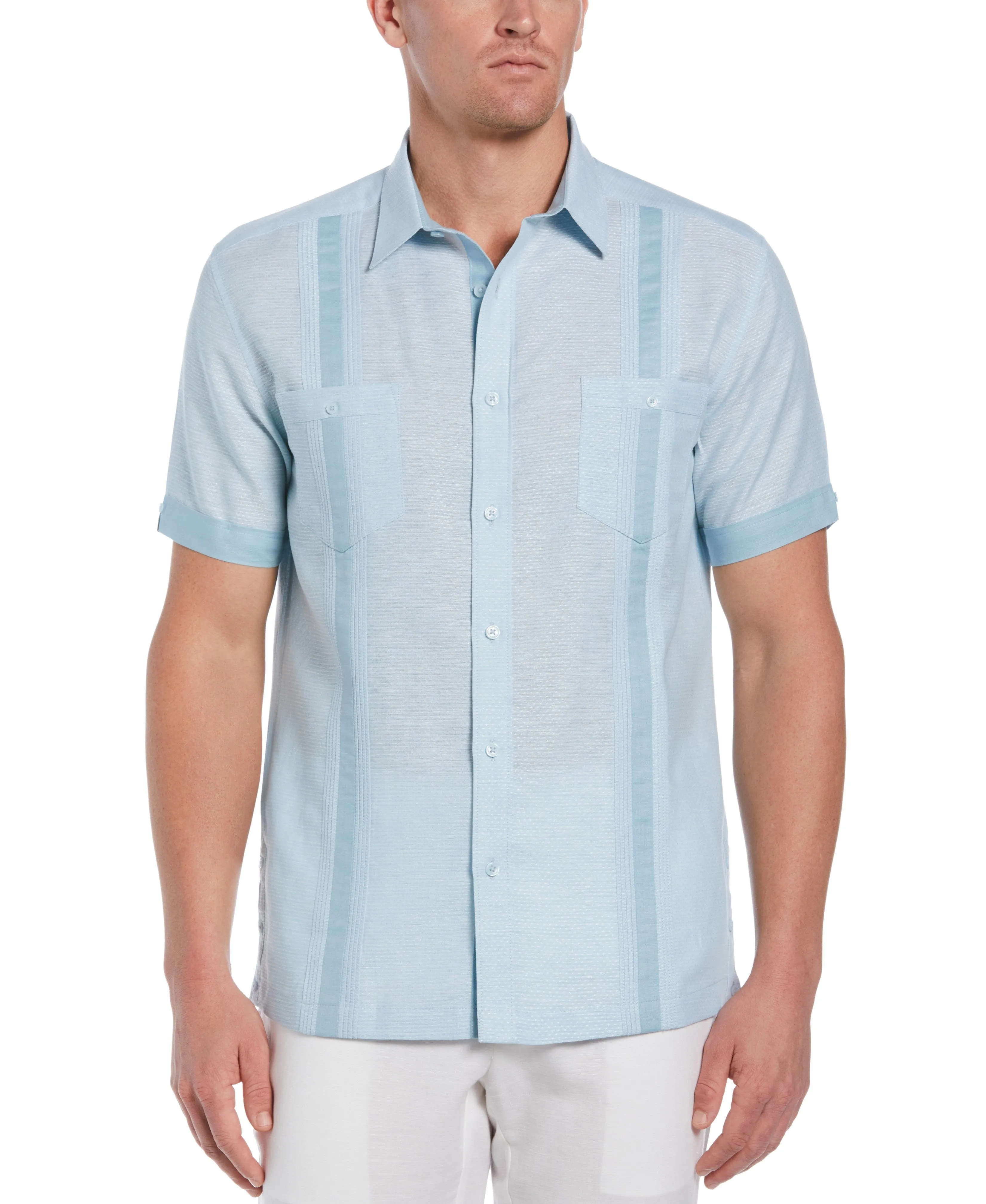 Fashion Double Pocket Guayabera Shirt