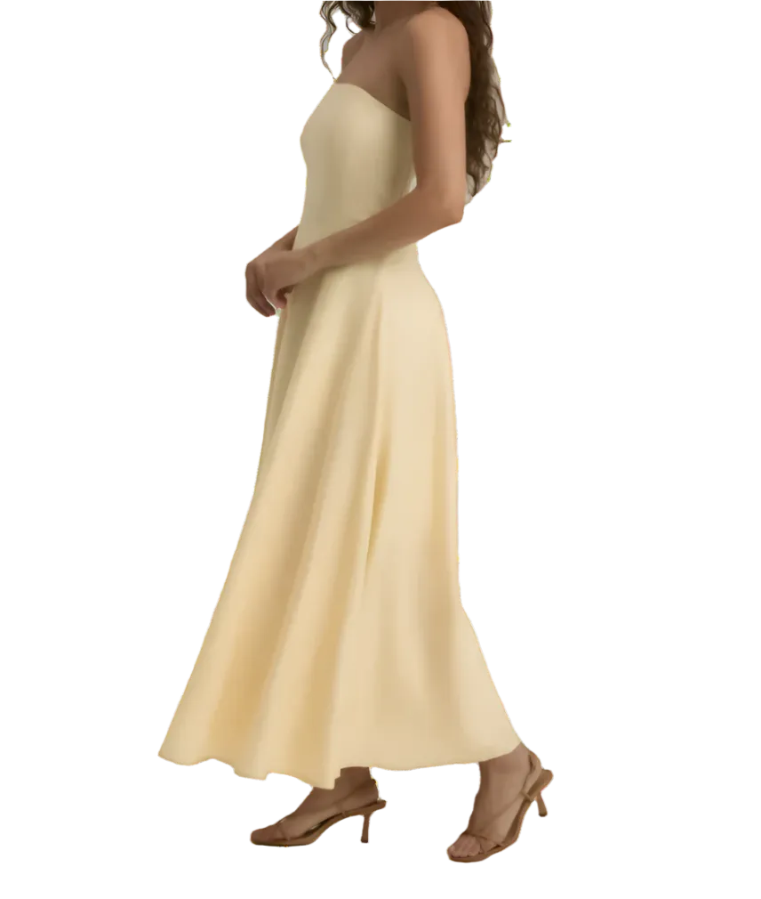 Favorite Daughter - The Favorite Strapless Linen Dress - Moonbeam
