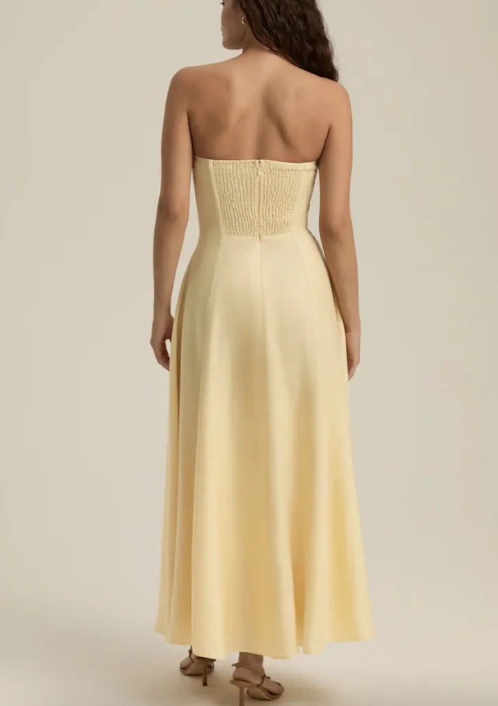 Favorite Daughter - The Favorite Strapless Linen Dress - Moonbeam