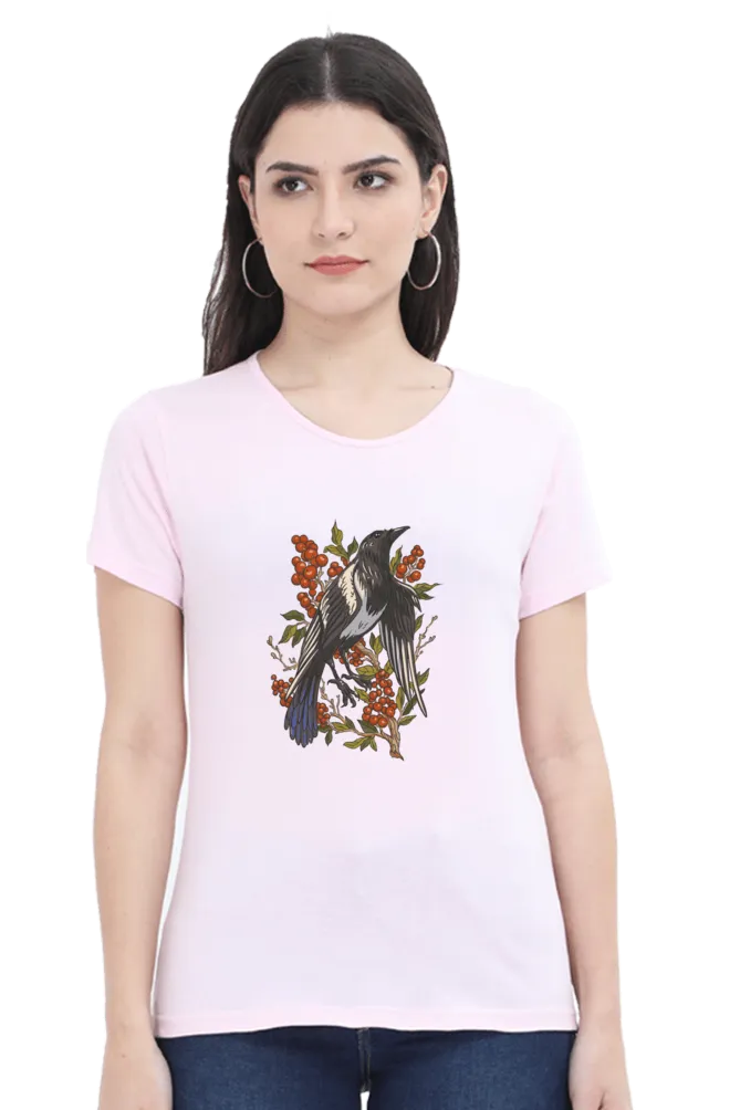 Feathered Harvest Printed Scoop Neck T-shirt for women