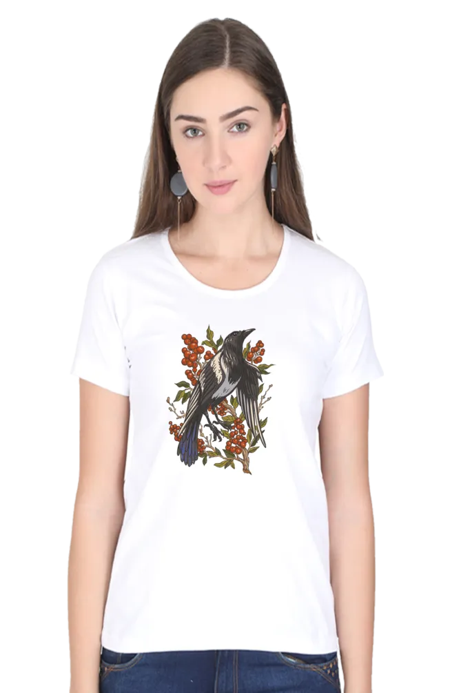 Feathered Harvest Printed Scoop Neck T-shirt for women