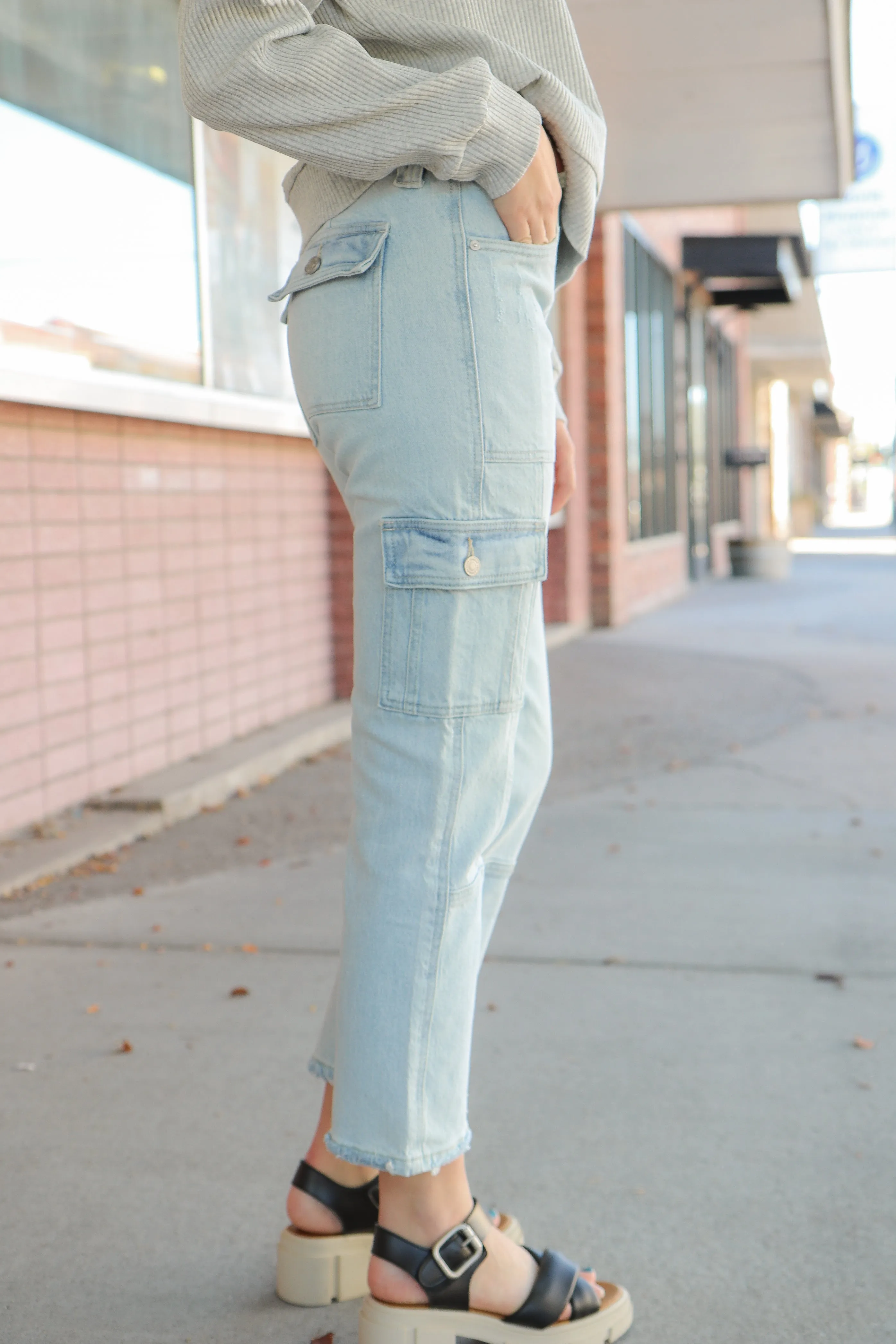 Felicity High Rise Straight Cargo Jeans