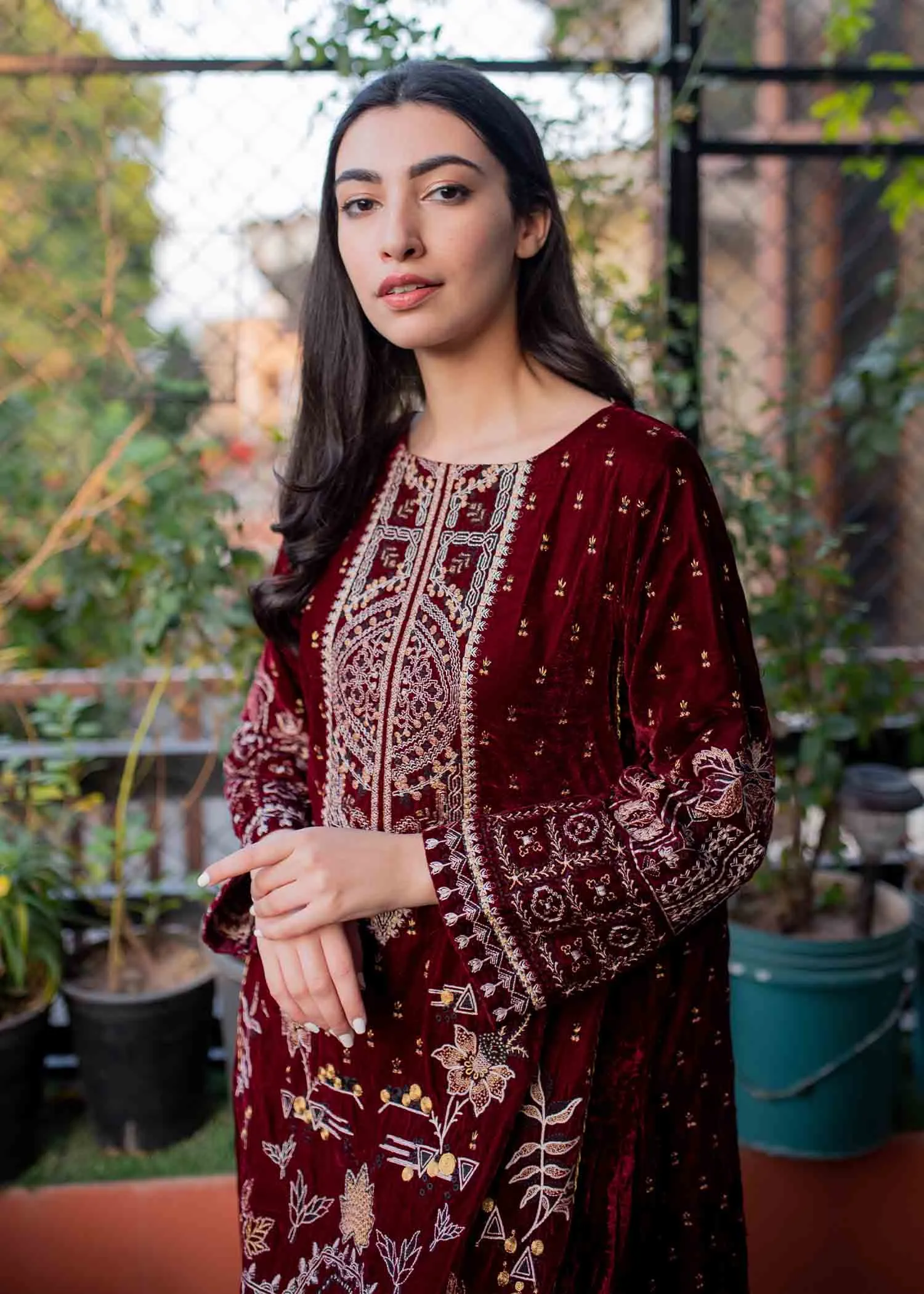 Formal Salwar Kameez for Girls in Wine Red Shade #PF260