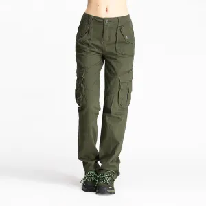 Free Army Women Full Length Pants Regular Straight Style With Pockets Metal Zipper Embroidery Cotton Lady Casual Pants GK76053