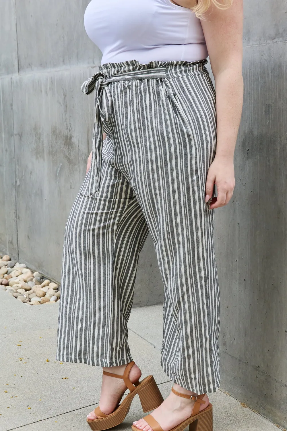 Georgia Paperbag Waist Striped Culotte Pants - Online Exclusive