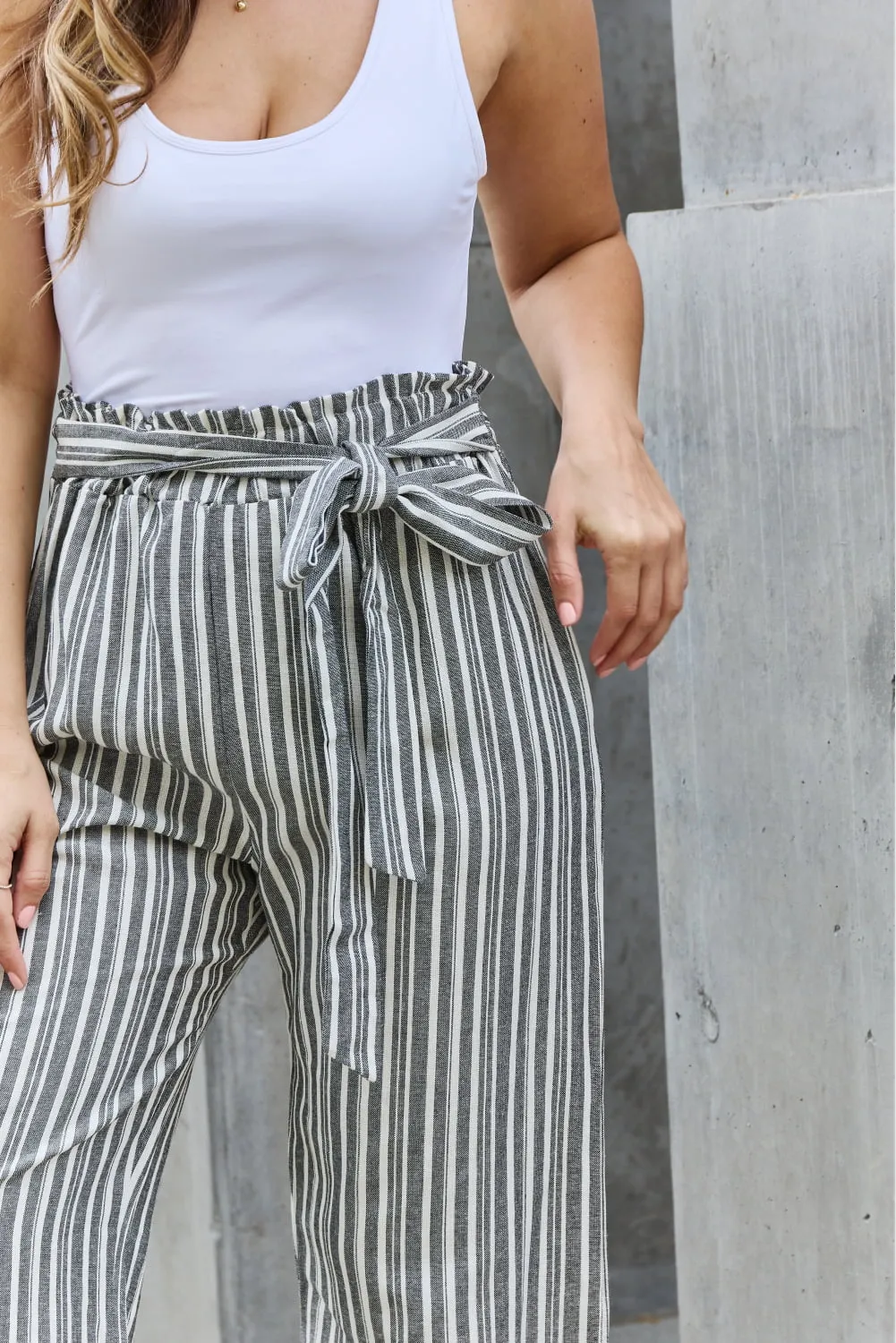 Georgia Paperbag Waist Striped Culotte Pants - Online Exclusive
