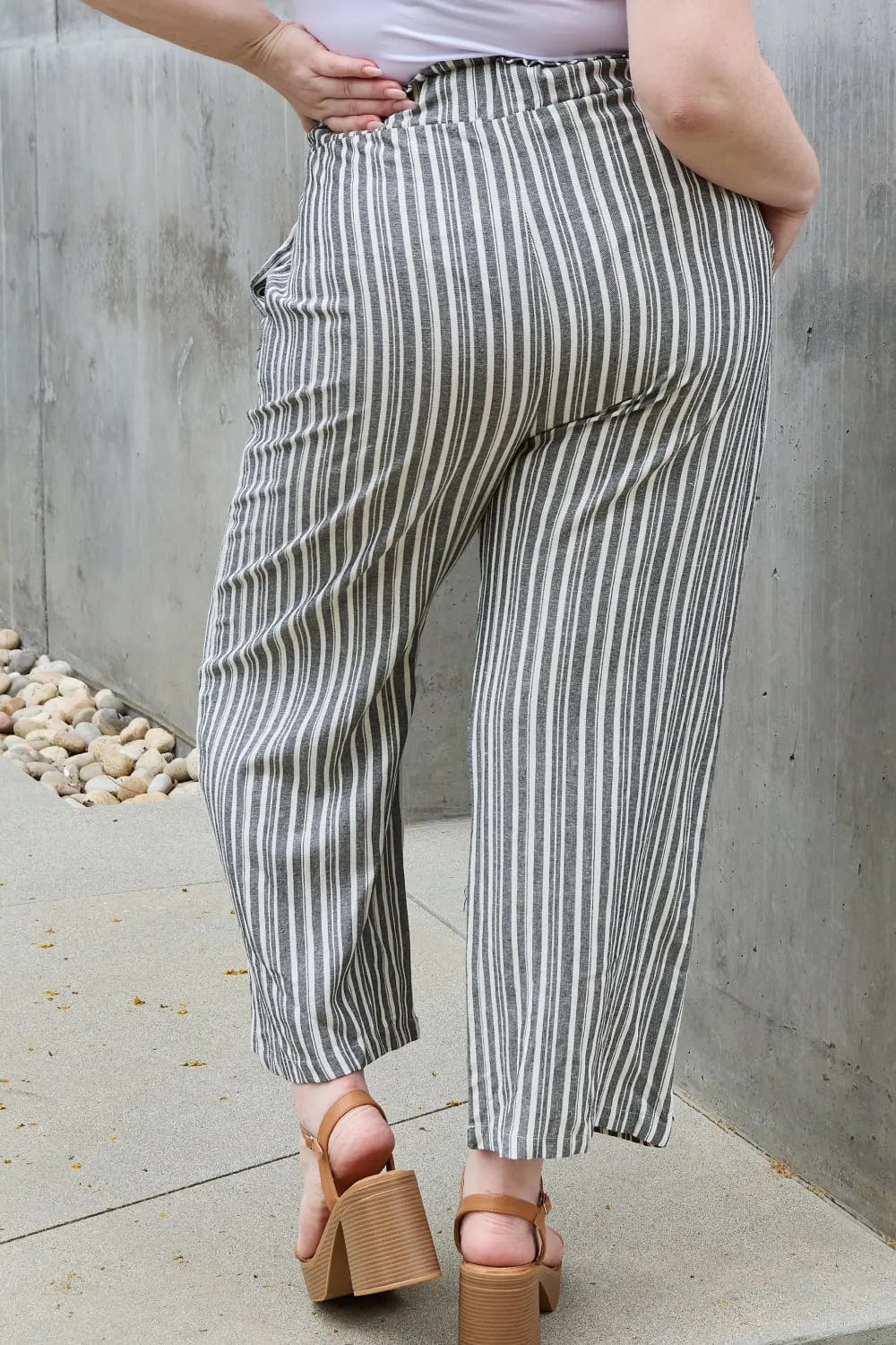 Georgia Paperbag Waist Striped Culotte Pants - Online Exclusive