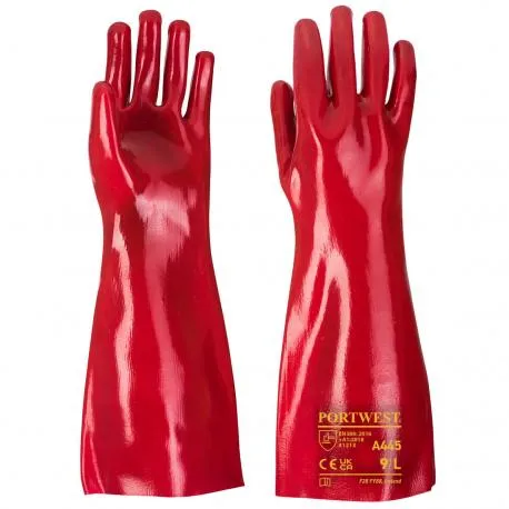 Gloves PVC red (45 cm) - A445 - PORTWEST