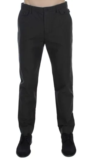Gray Purple Casual Slim Fit Pants