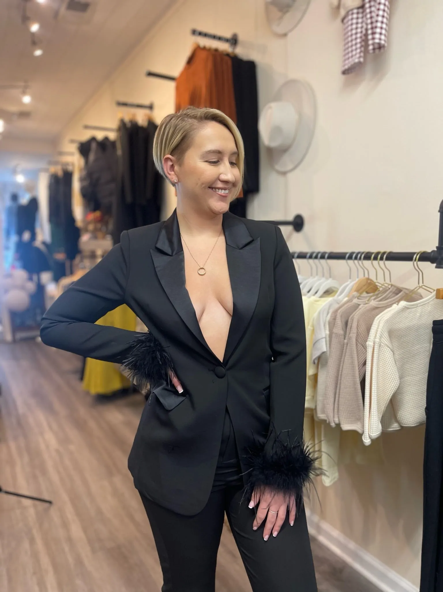 Hannah Feathered Blazer