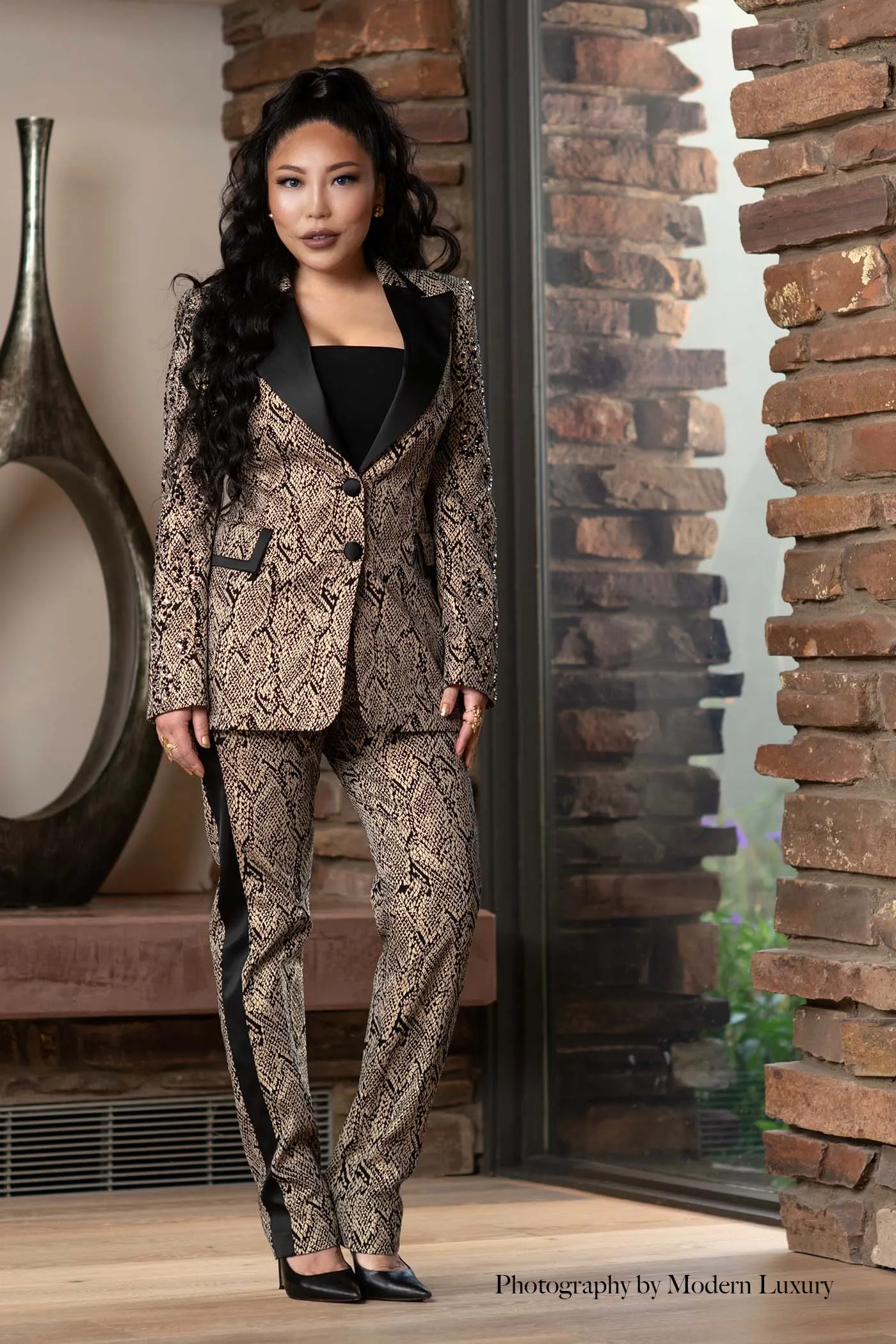 Haute Couture Golden Python Pants