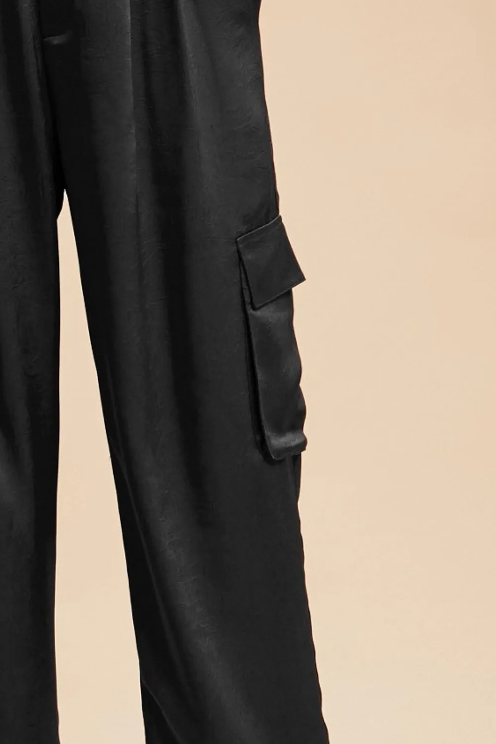 Hazel Blues® |  Annie Wear Wide Leg Cargo Satin Pants