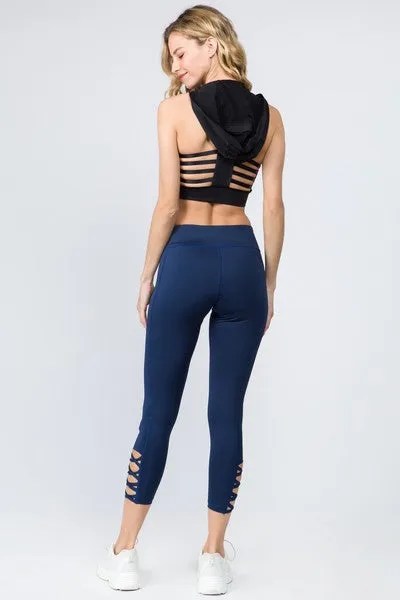 High Waist Ankle Length - Navy Blue