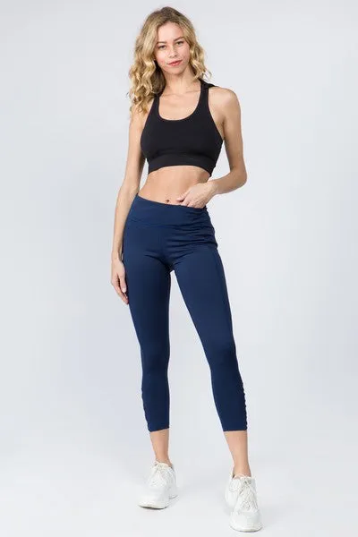 High Waist Ankle Length - Navy Blue