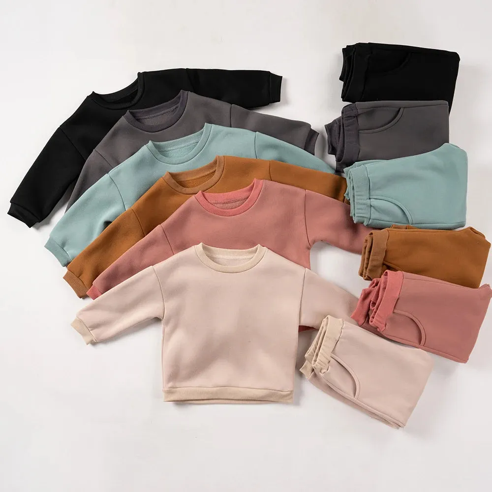Hoodies and Pants Minimalist Set  Boys and Girls