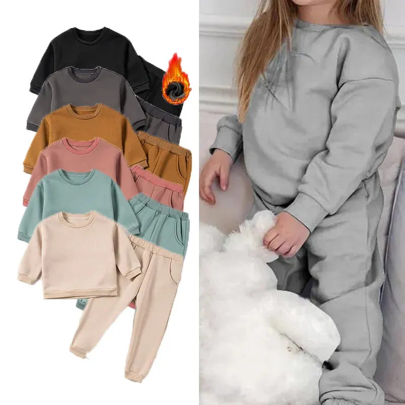 Hoodies and Pants Minimalist Set  Boys and Girls