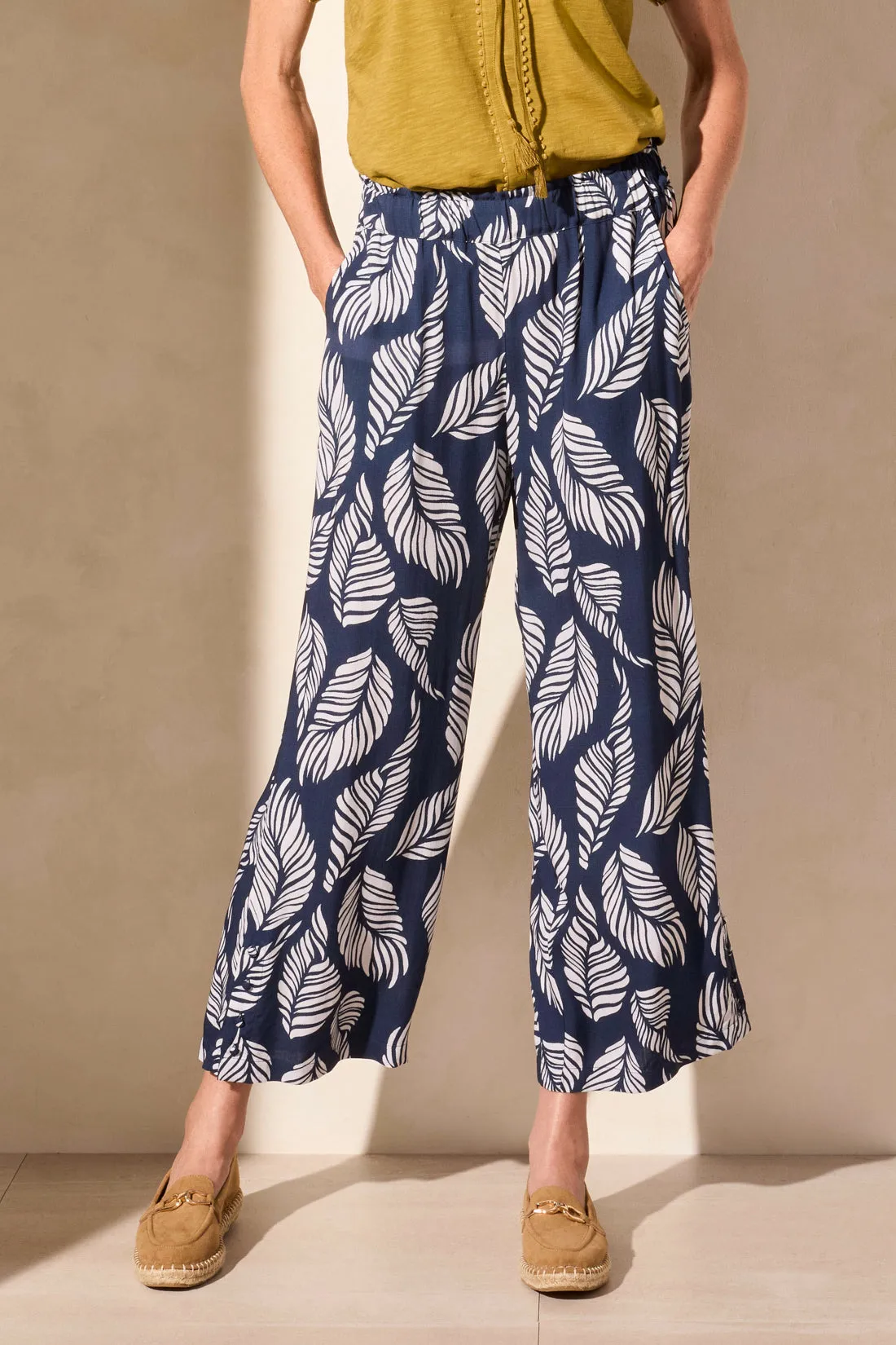 Indigo Flutter Pull On Ankle Pant