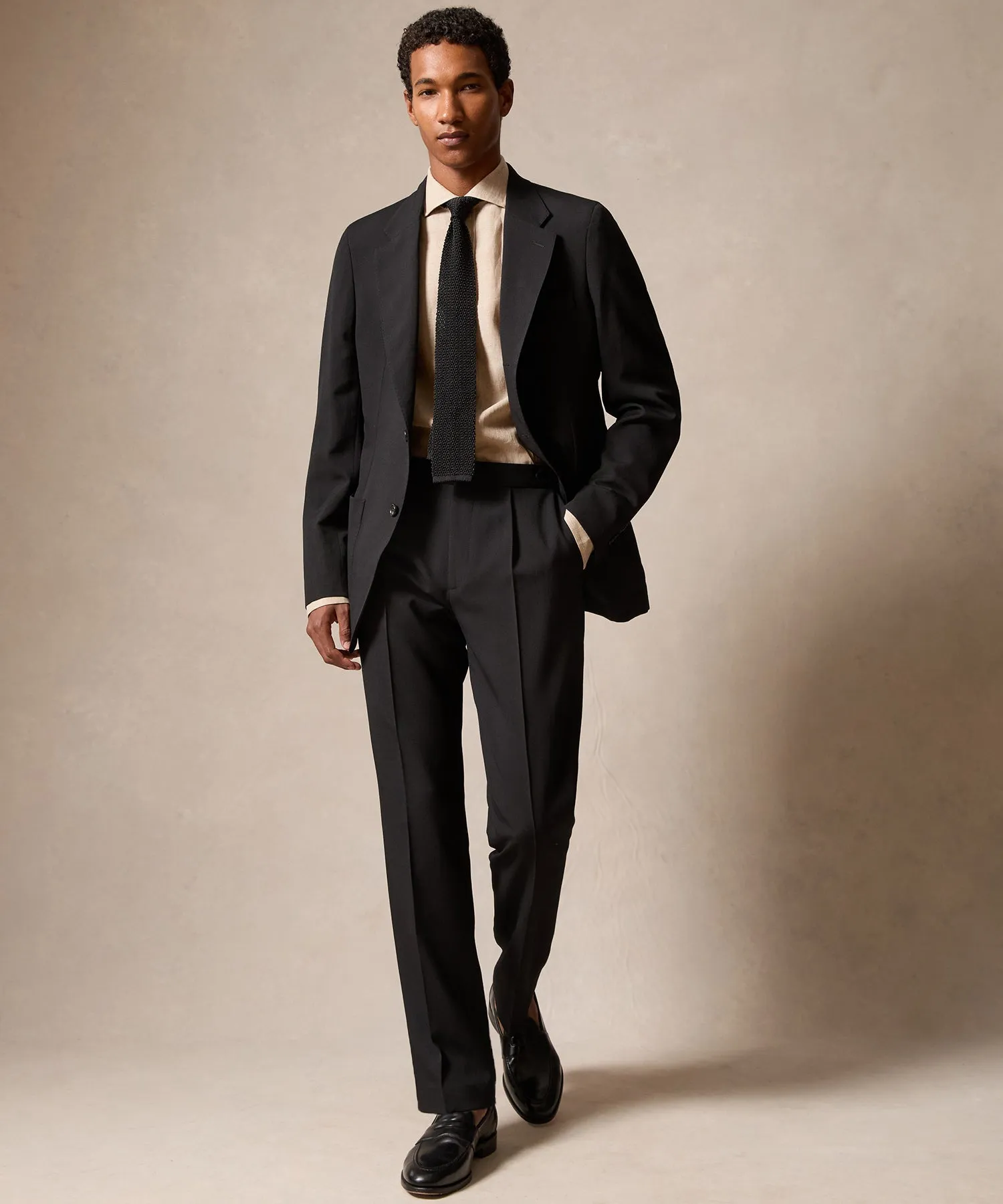 Italian Gabardine Madison Suit in Black