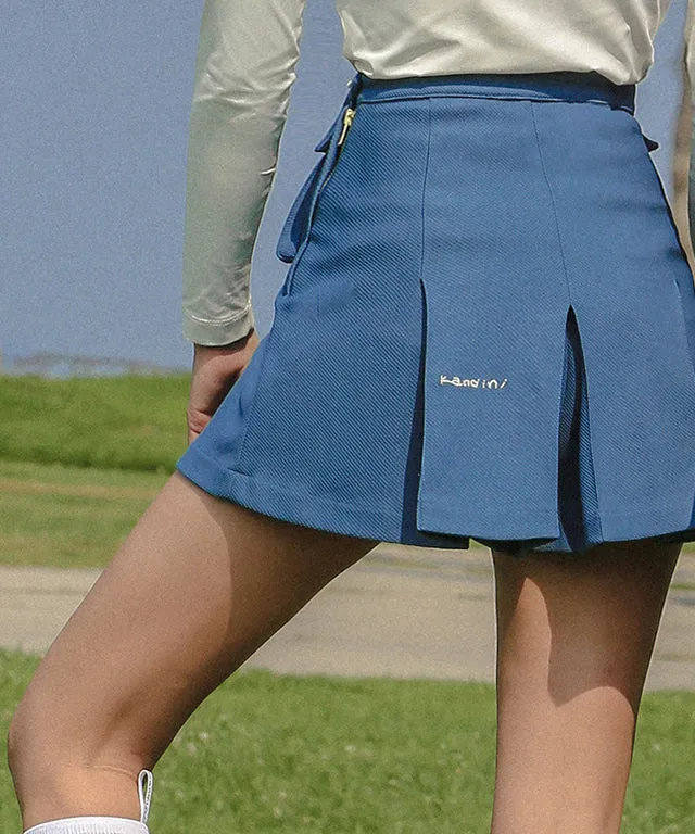 KANDINI  Pocket Pleats Skort - Blue