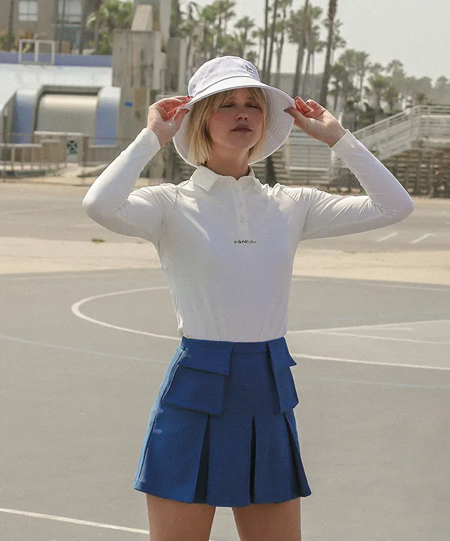 KANDINI  Pocket Pleats Skort - Blue