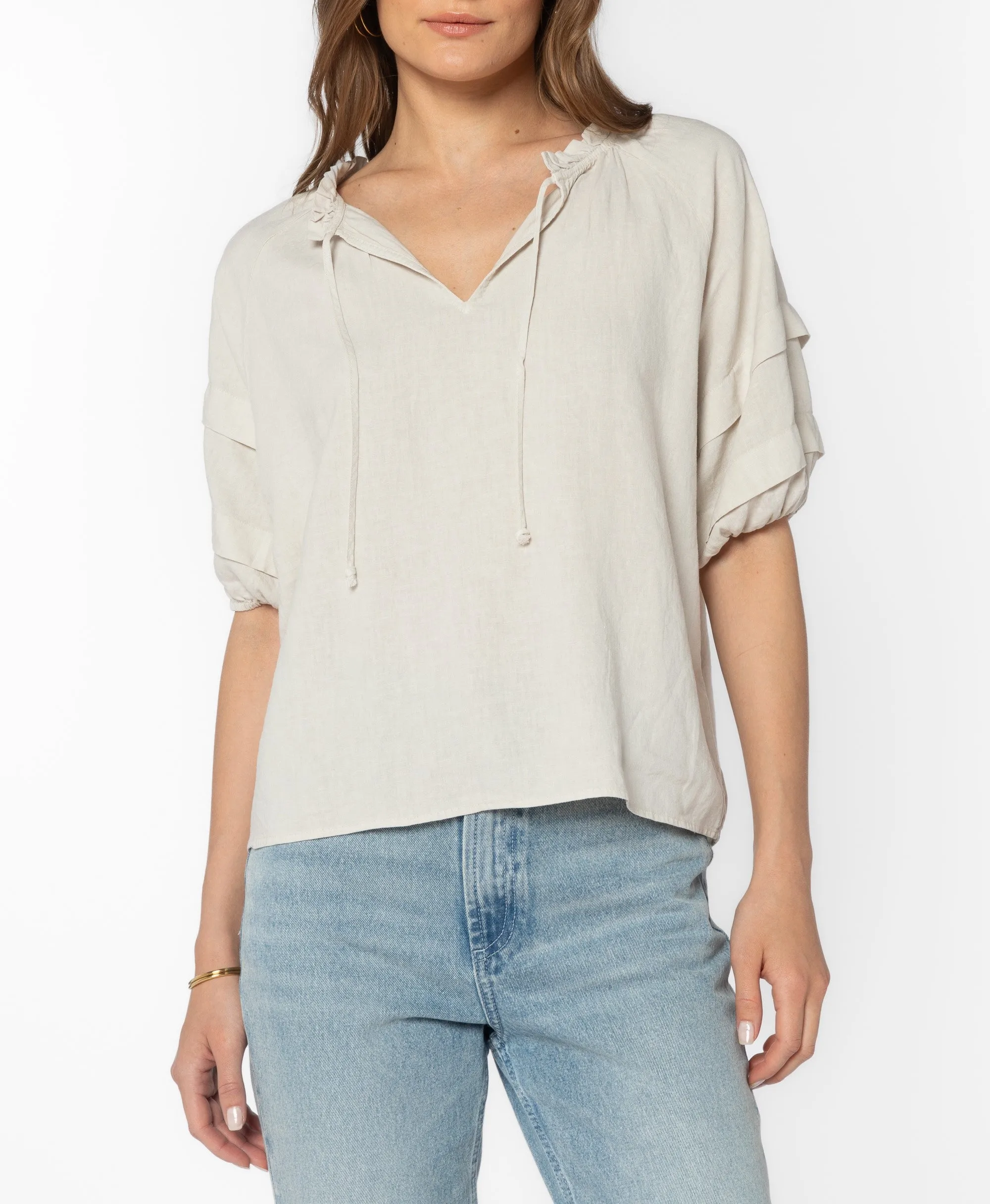 Kenna Smocked Neck Blouse