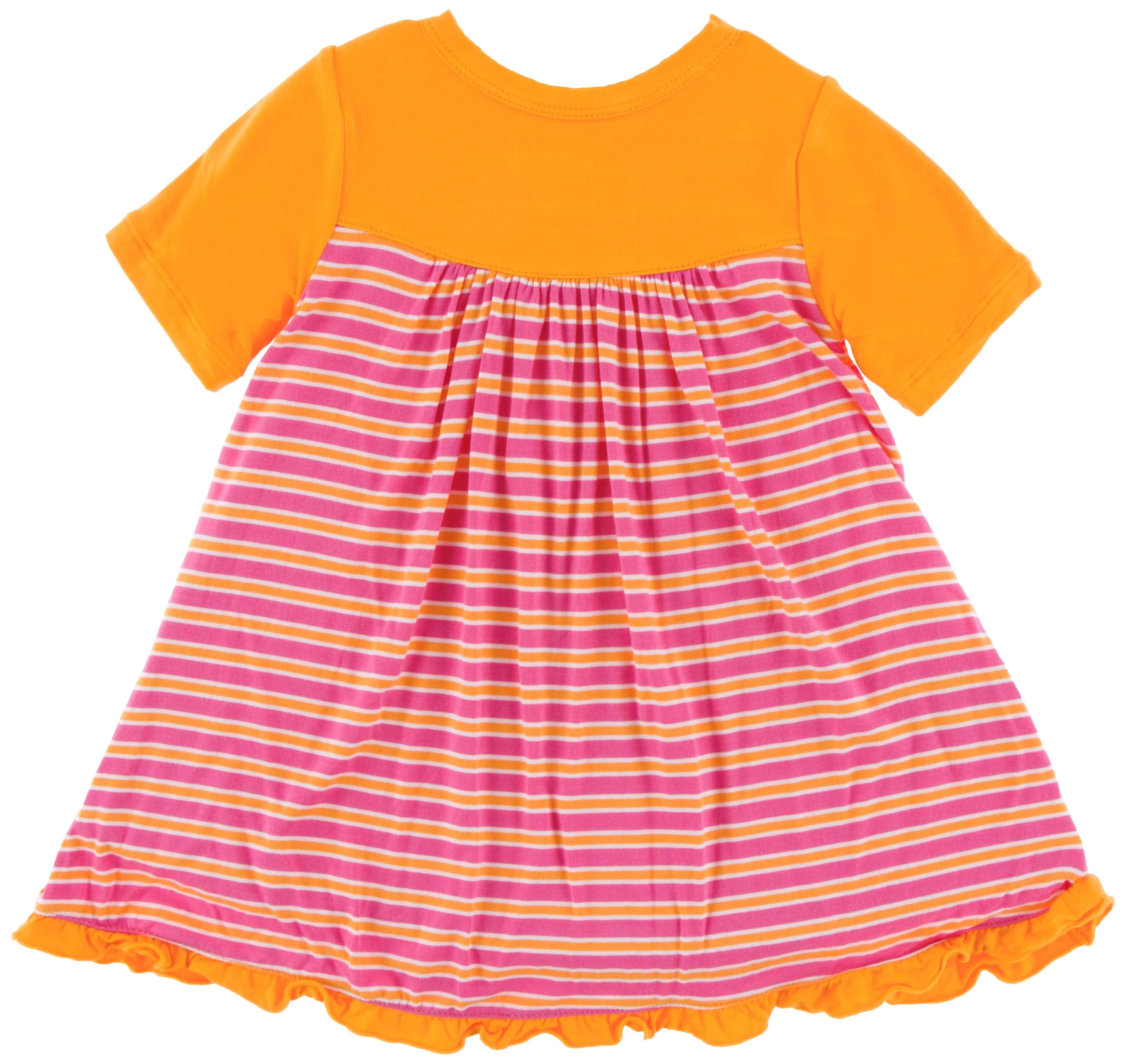 KicKee Pants Flamingo Brazil Stripe Classic Short Sleeve Swing Dress