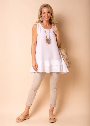 Kirby Linen Blend Top in White