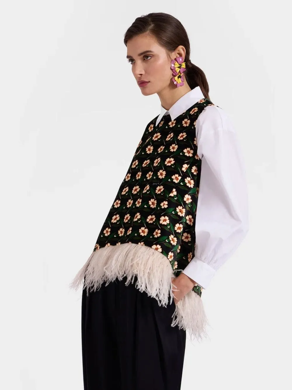 La Scala Top Mayfair Black Floral