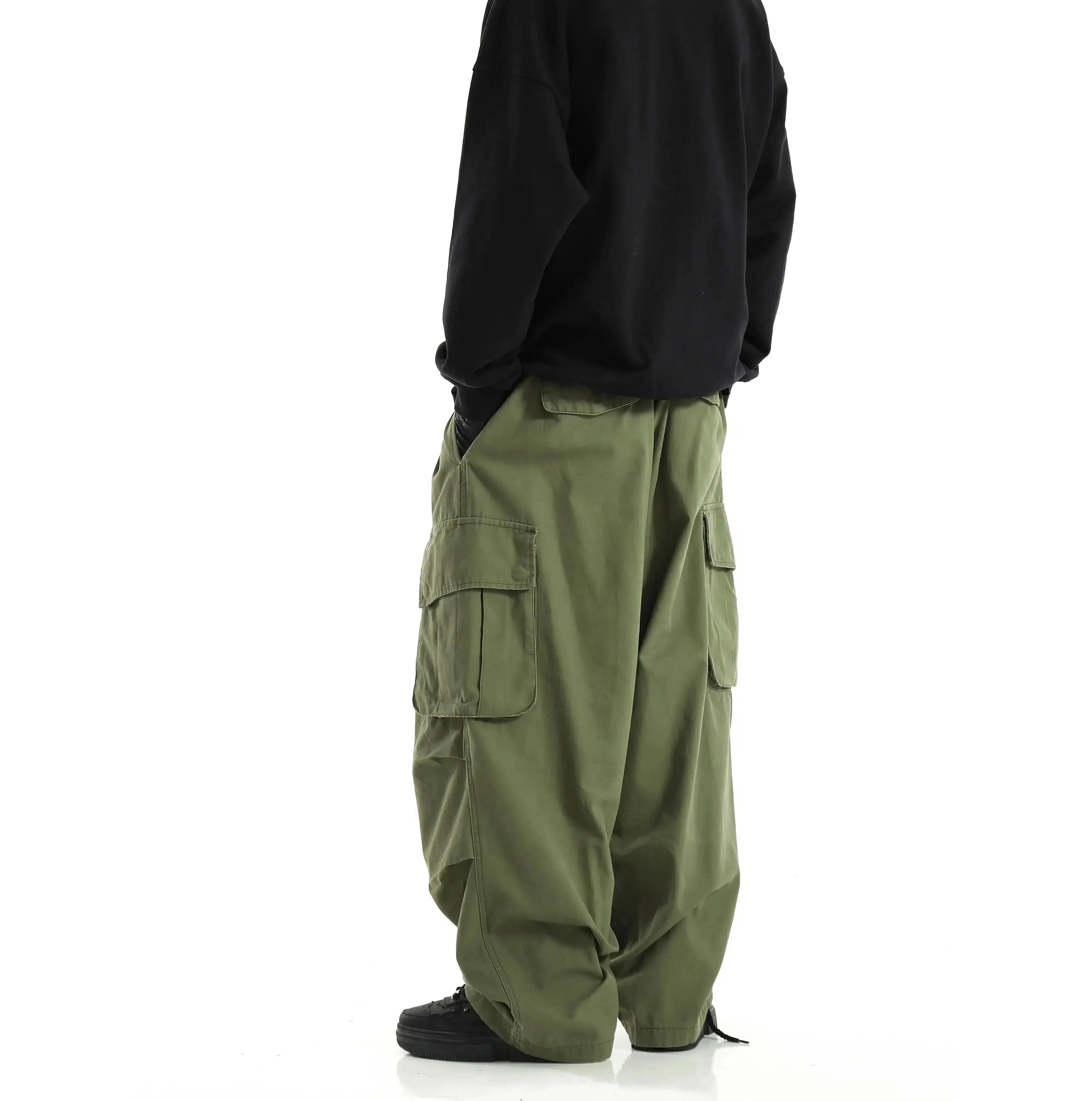 Layered Large Pocket Cargo Pants