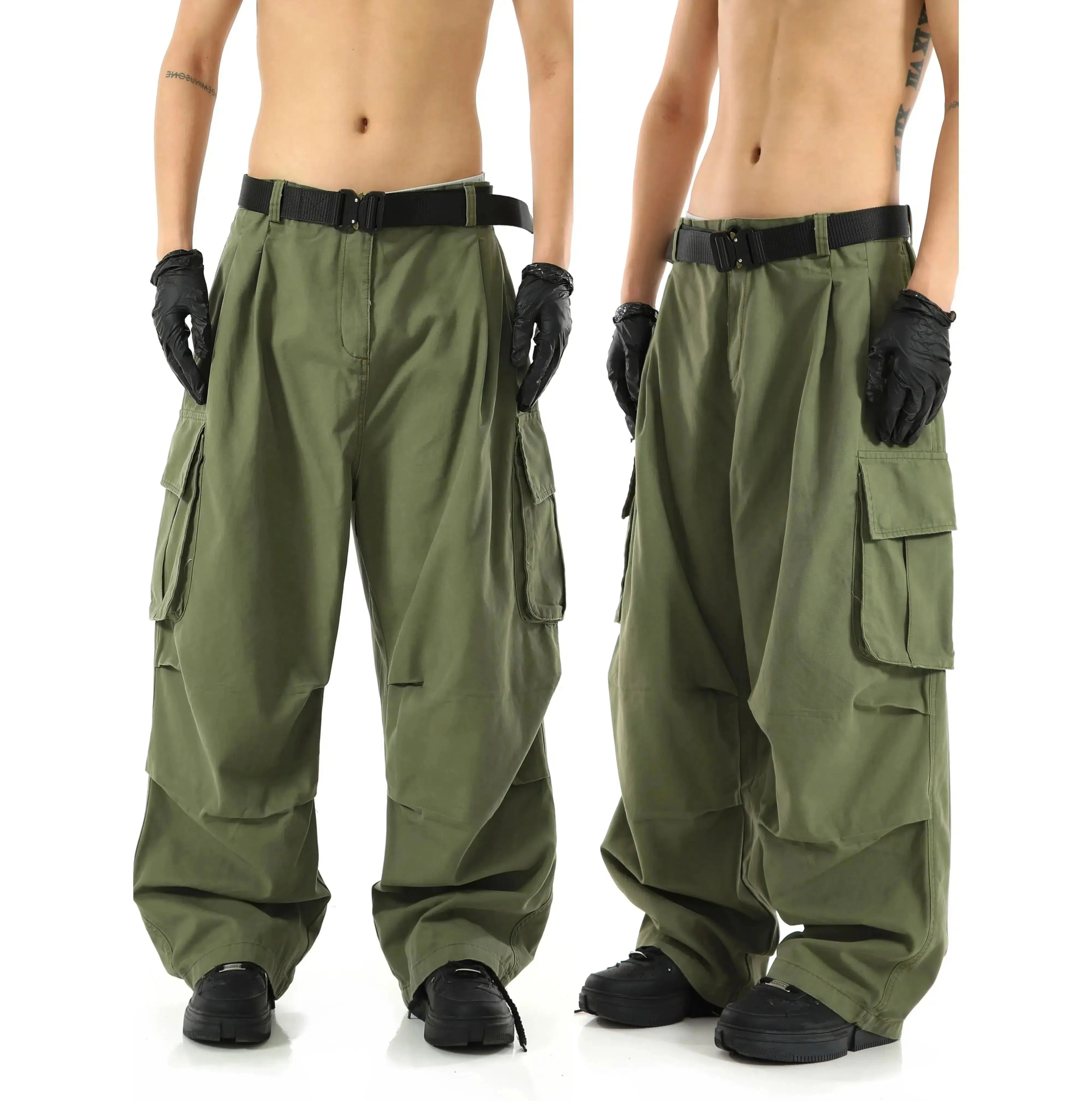 Layered Large Pocket Cargo Pants