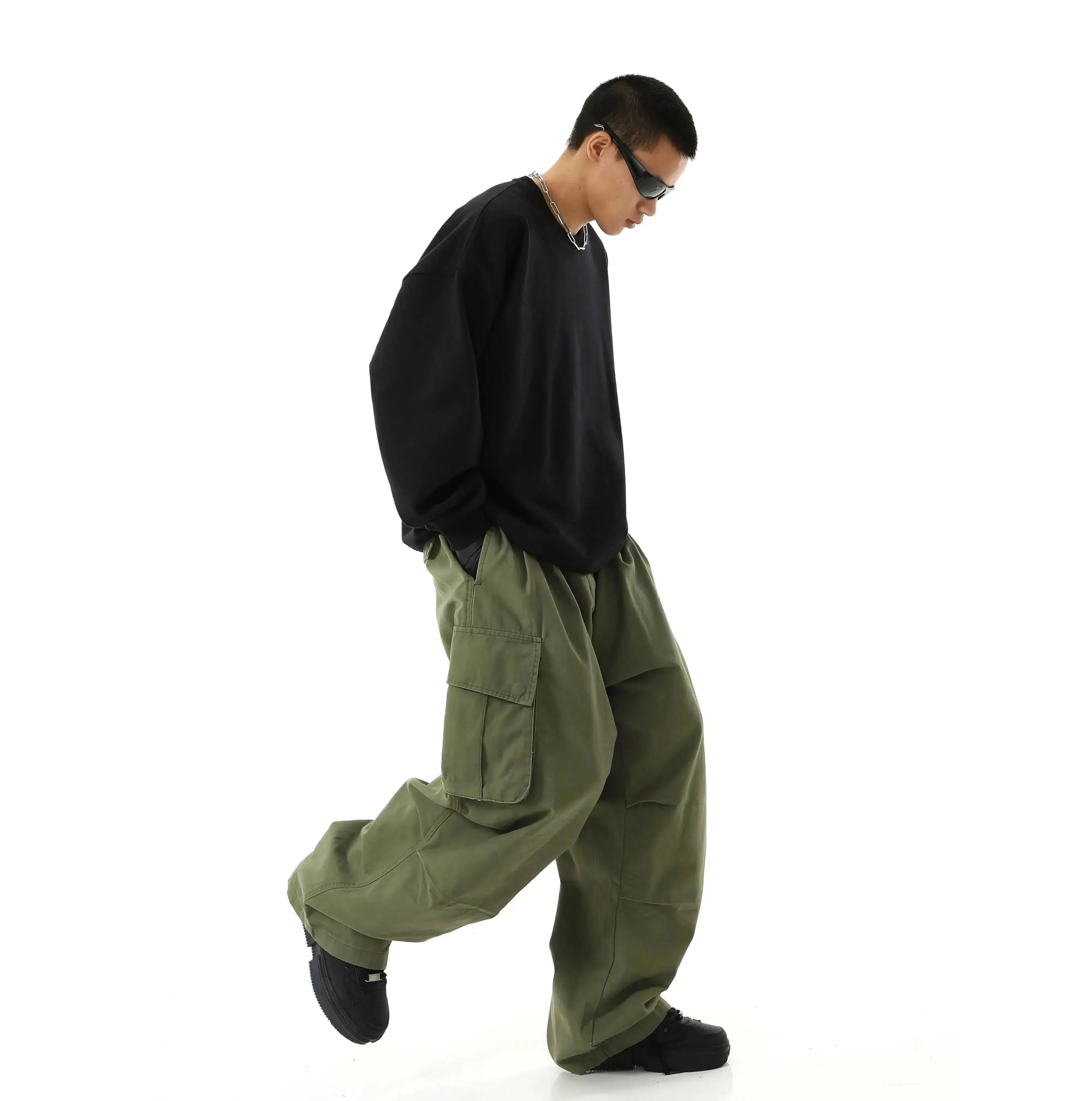 Layered Large Pocket Cargo Pants