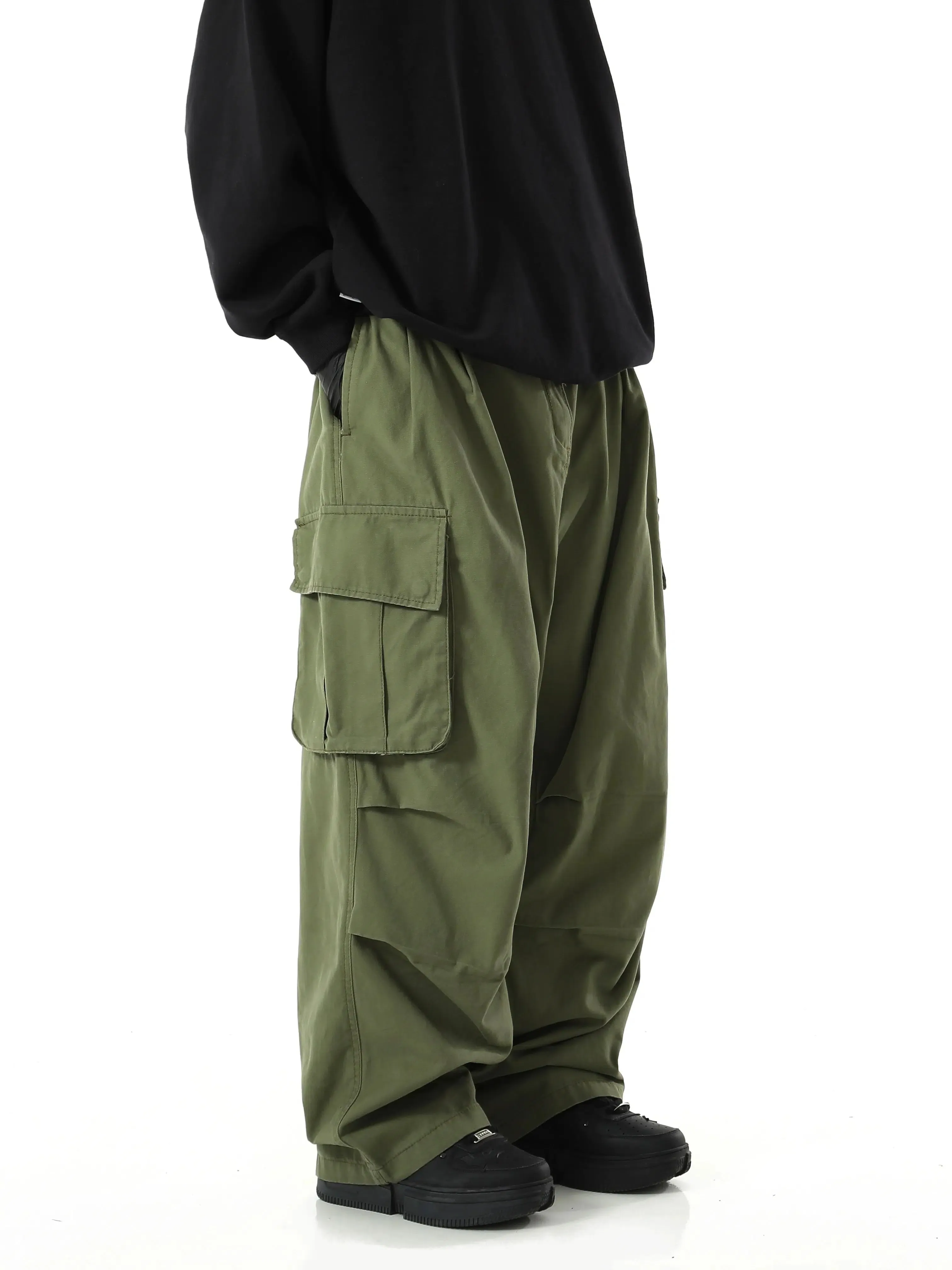 Layered Large Pocket Cargo Pants