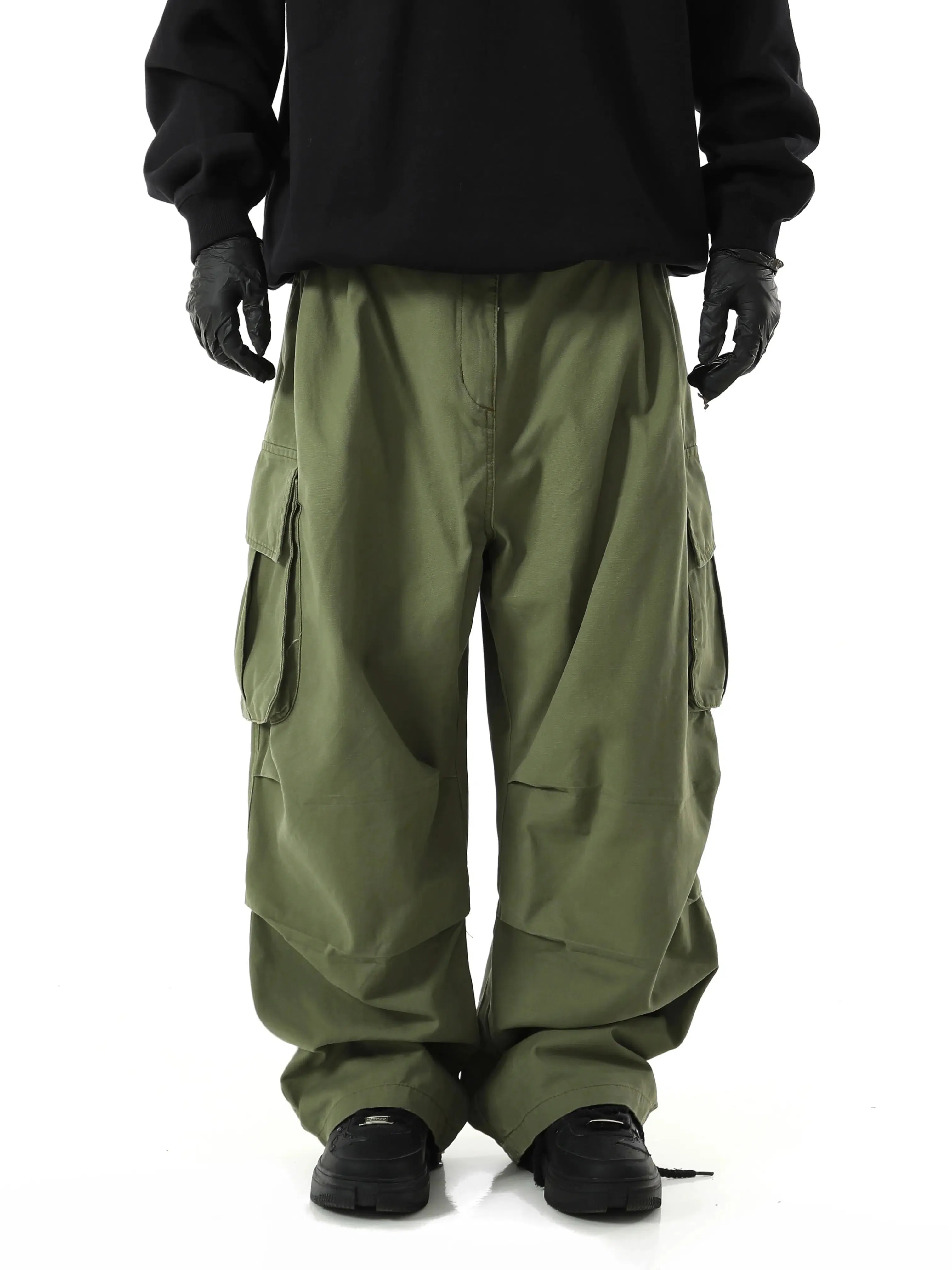 Layered Large Pocket Cargo Pants