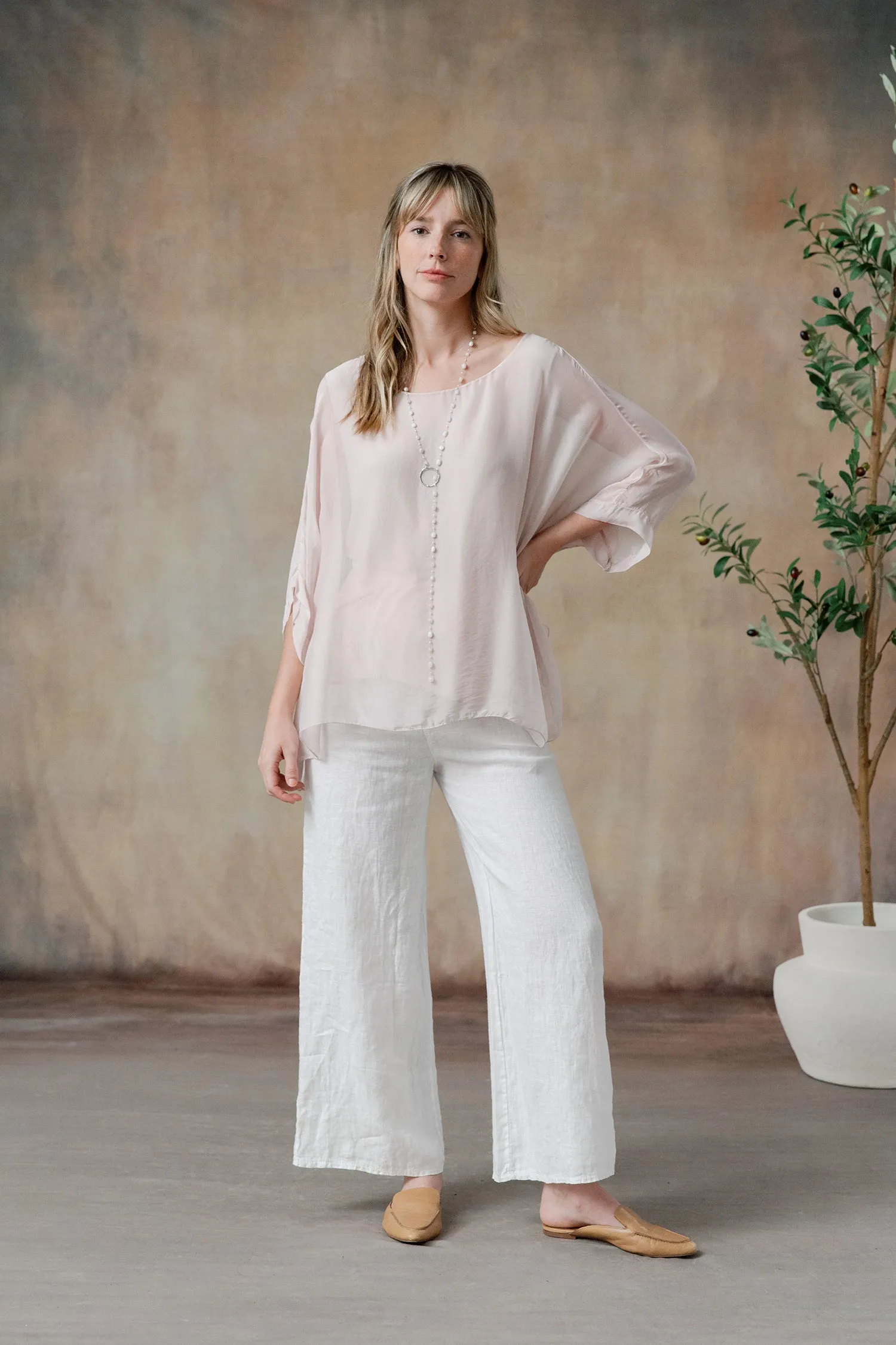 Lenore Linen Pants (White)