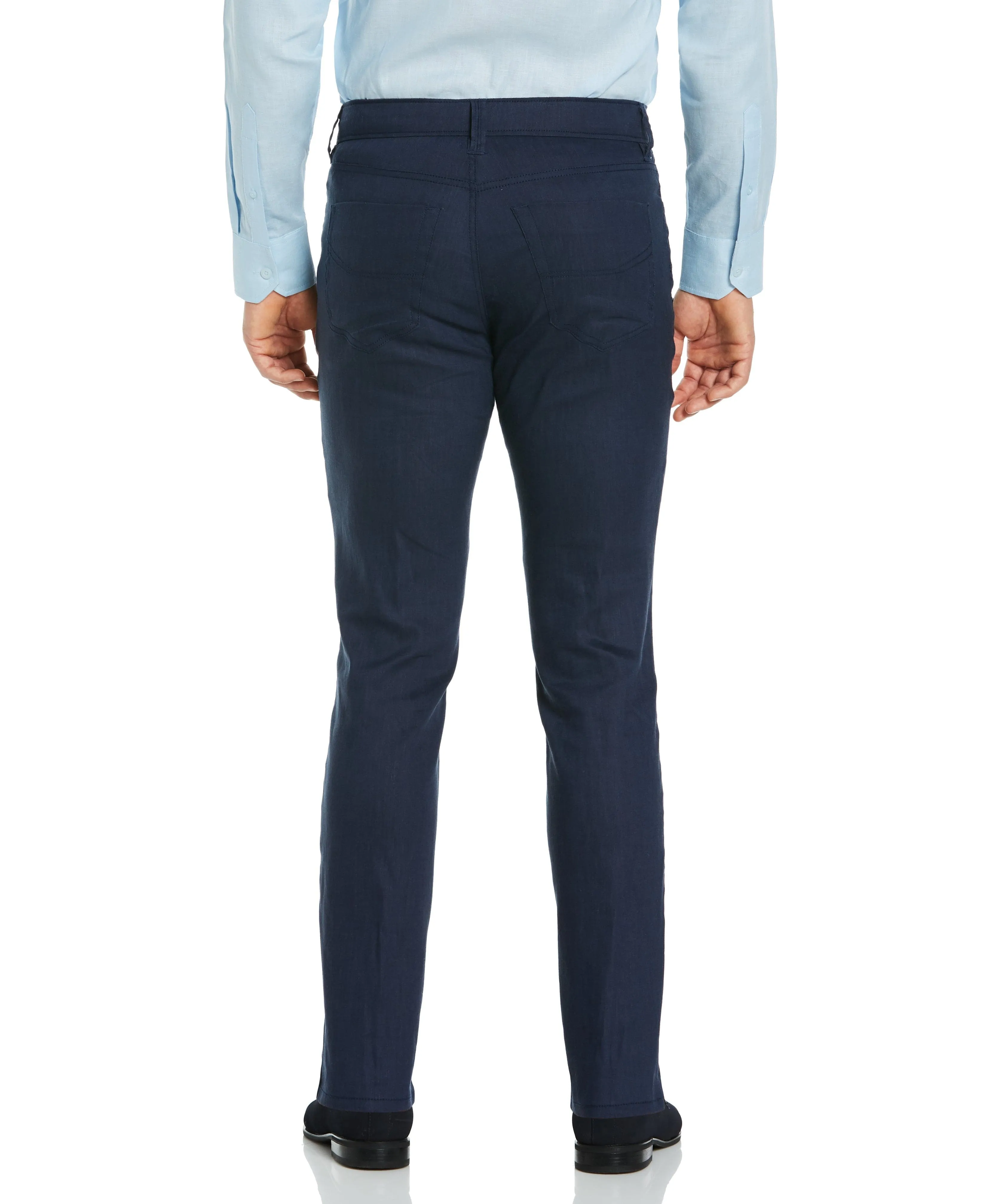Linen-Blend Stretch 5-Pocket Pants
