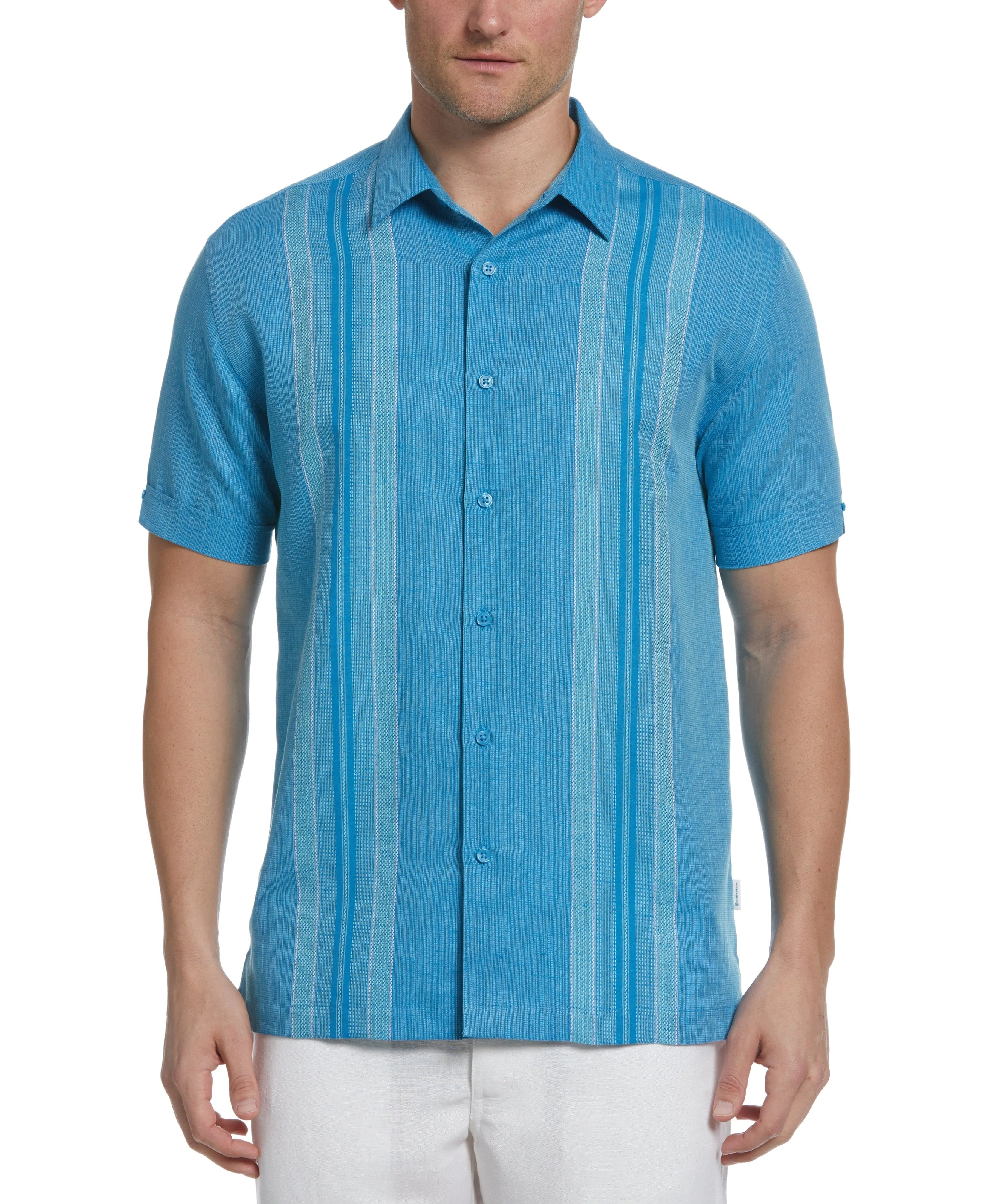 Linen Blend Yarn Dye Panel Shirt