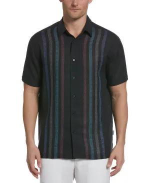 Linen Blend Yarn Dye Panel Shirt