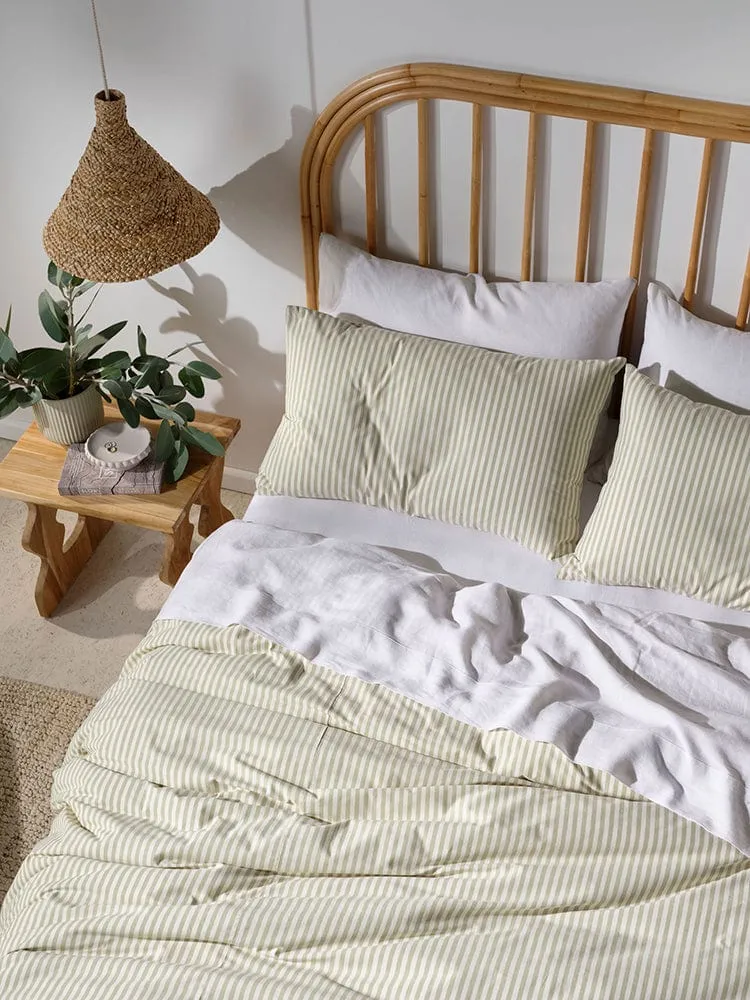 Linen House Classic Stripe Pebble Duvet Cover Set
