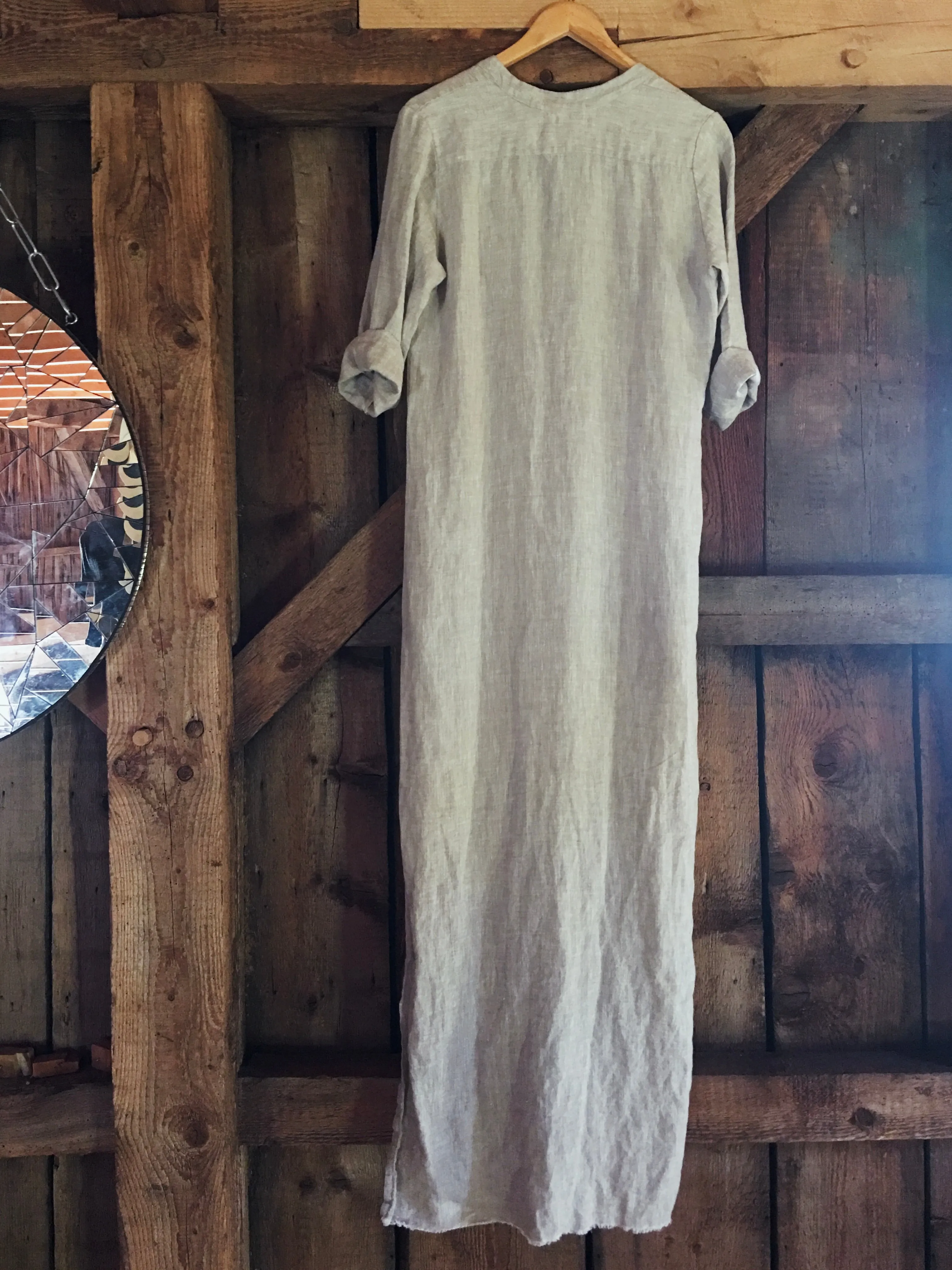linen market dress in sand