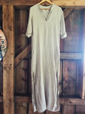 linen market dress in sand